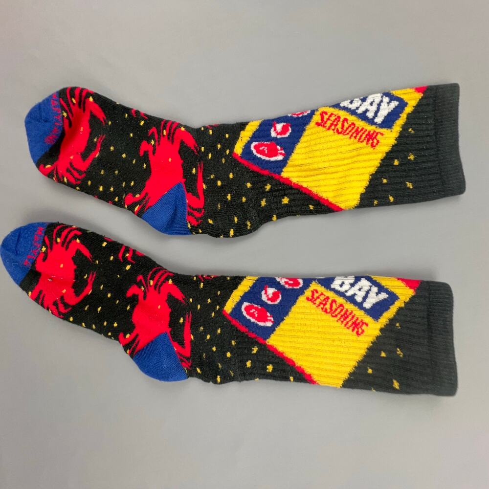Old Bay Crab Boil Socks Louisiana Cajun Crawfish Seasoning Party Novelty Crew
